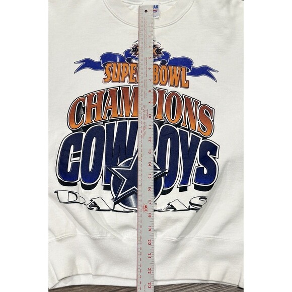 Vintage 1996 Medium True Fan Dallas Cowboys Sweatshirt Super Bowl XXX Champions - Picture 8 of 10
